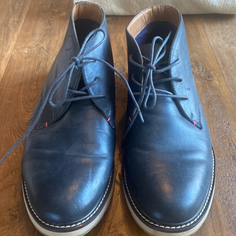 Tommy Hilfiger Mens 11 TMlorne style blue leather dress shoe